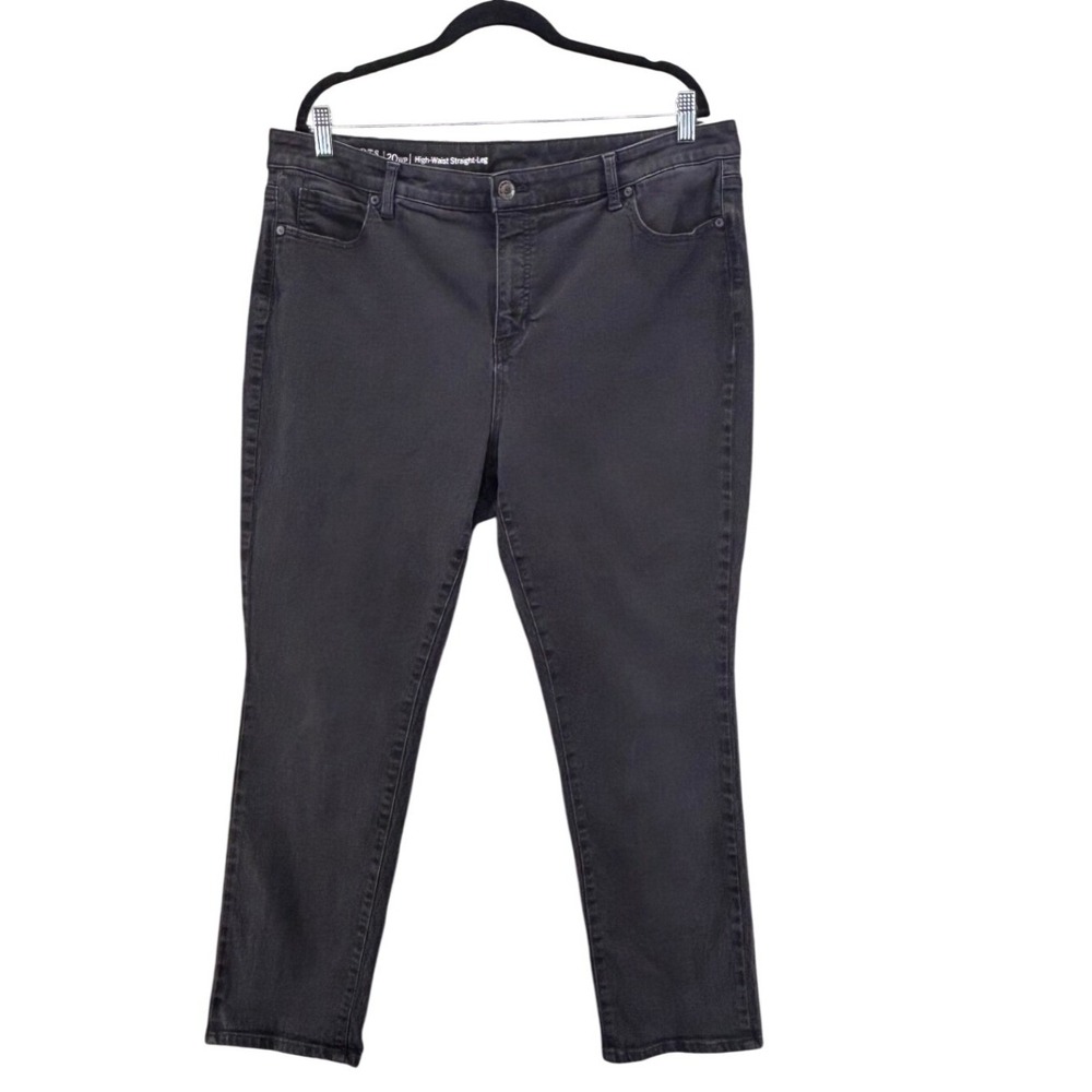 Talbots Womans Jeans Size 20 Petite 20WP Black Flawless Straight Leg Hi Rise
